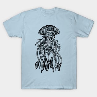 Jellyfish Illustration, Swimming in the Sea T-Shirt